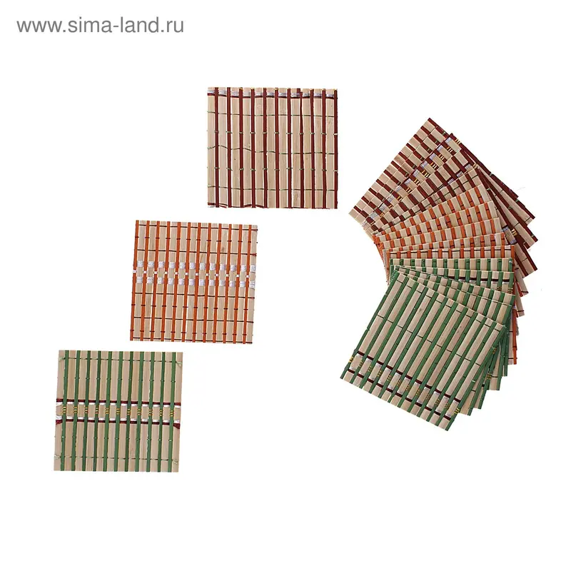 подставка под горячее циновка (набор 6 шт) полоски 10*10 см