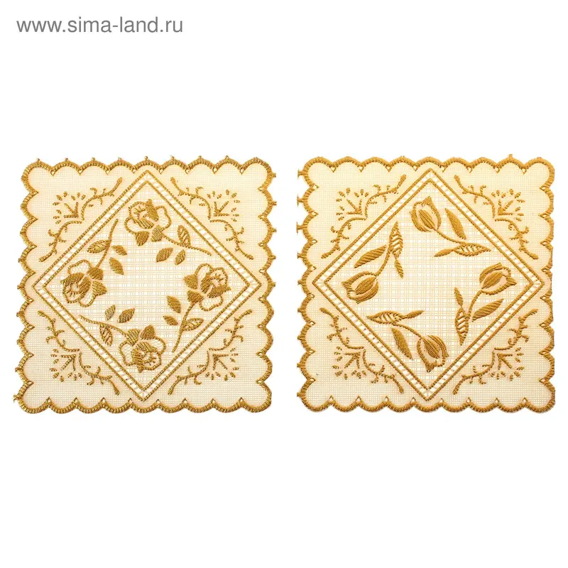 подставка п/горячее пластик тюльпан золото-серебро 10*10 см