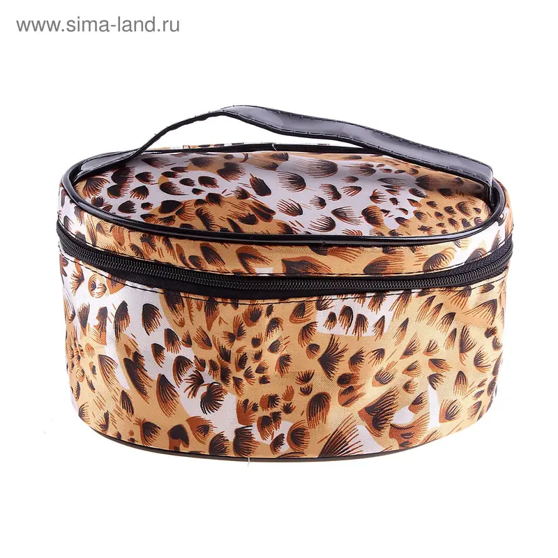 косметичка-сундучок Леопард 18*10*12см, кант черный