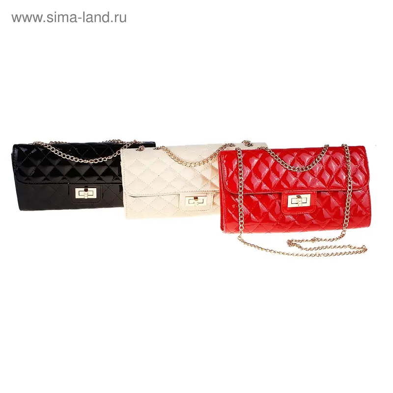 Клатч женский 1 отдел, молния, цепочка, микс