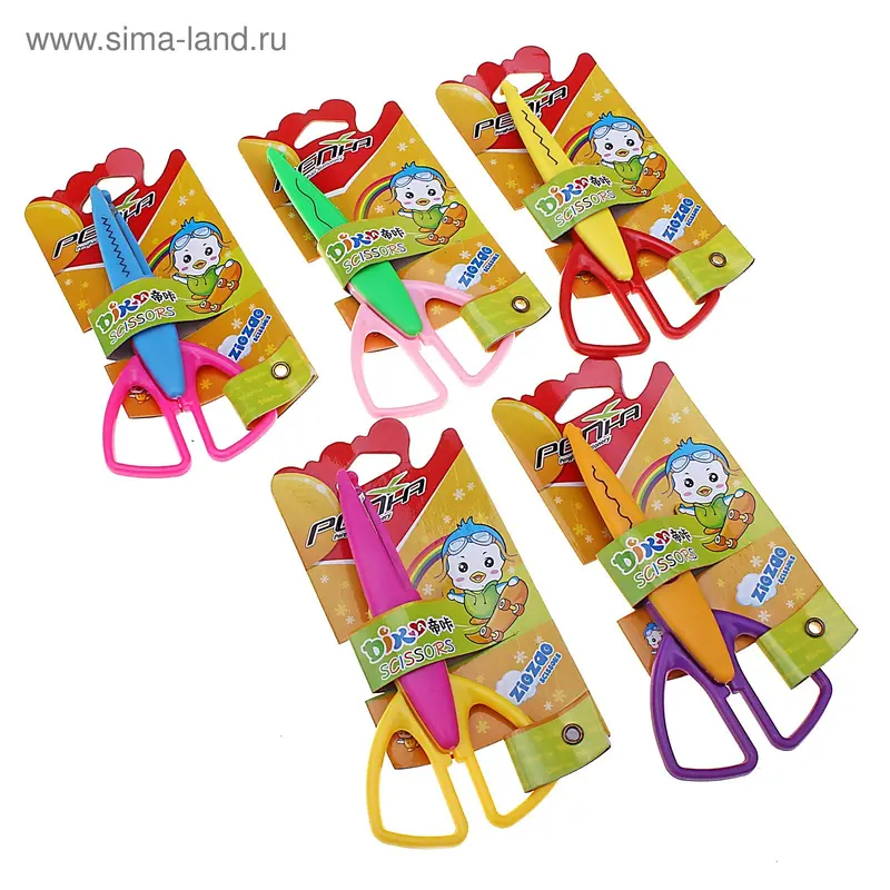 Ножницы дет фигурные микс на бум блитере