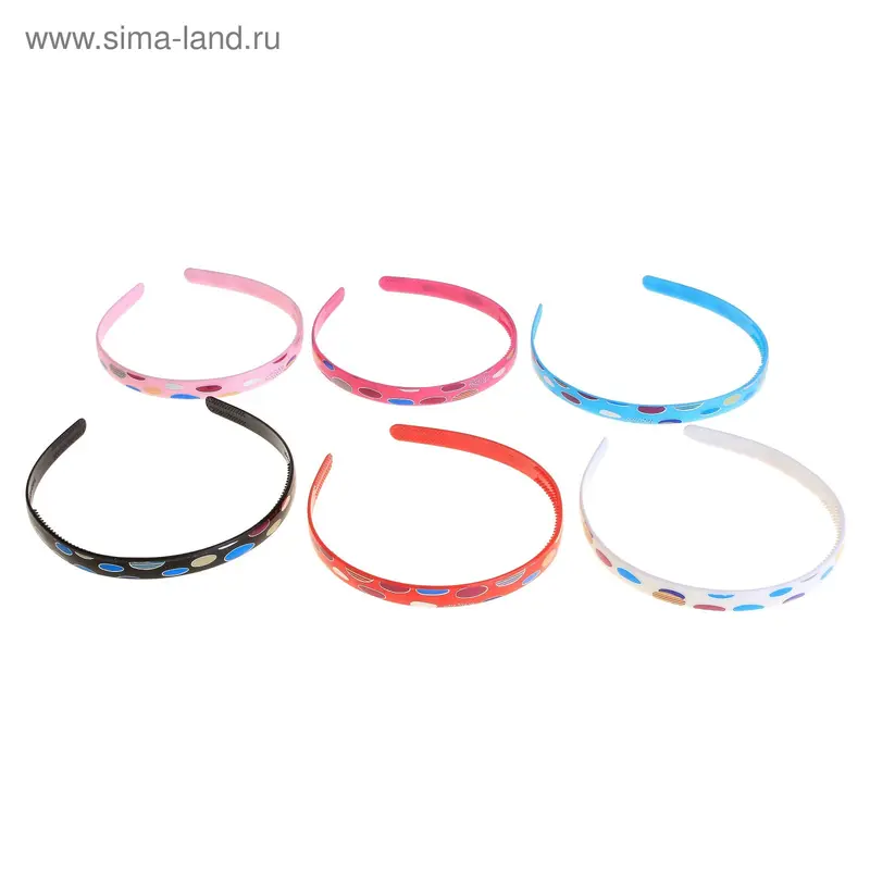 ободок для волос пластик круги 1,2 см