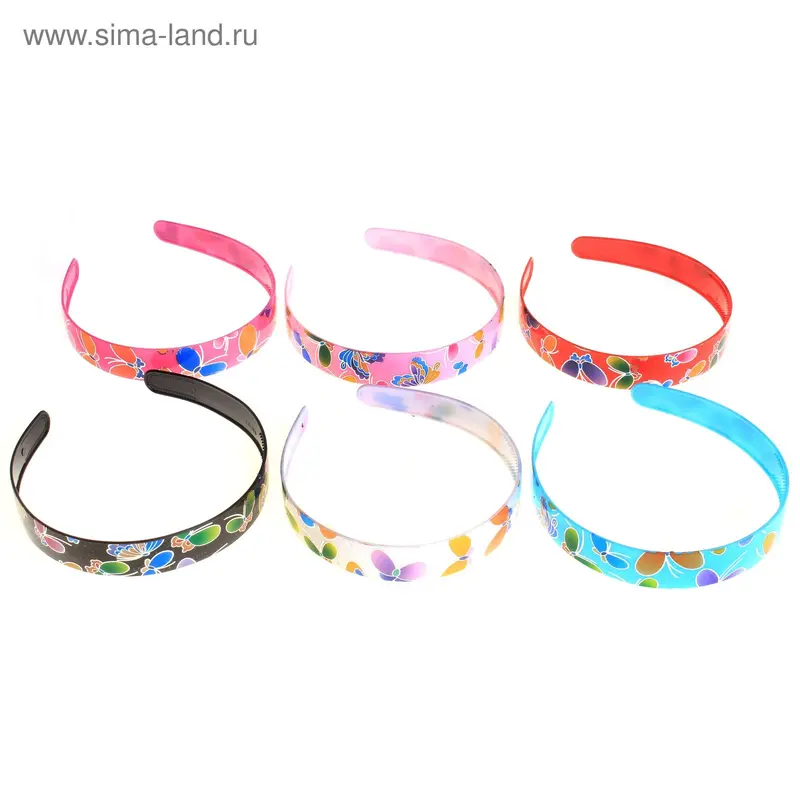 ободок для волос пластик бабочки 2,5 см