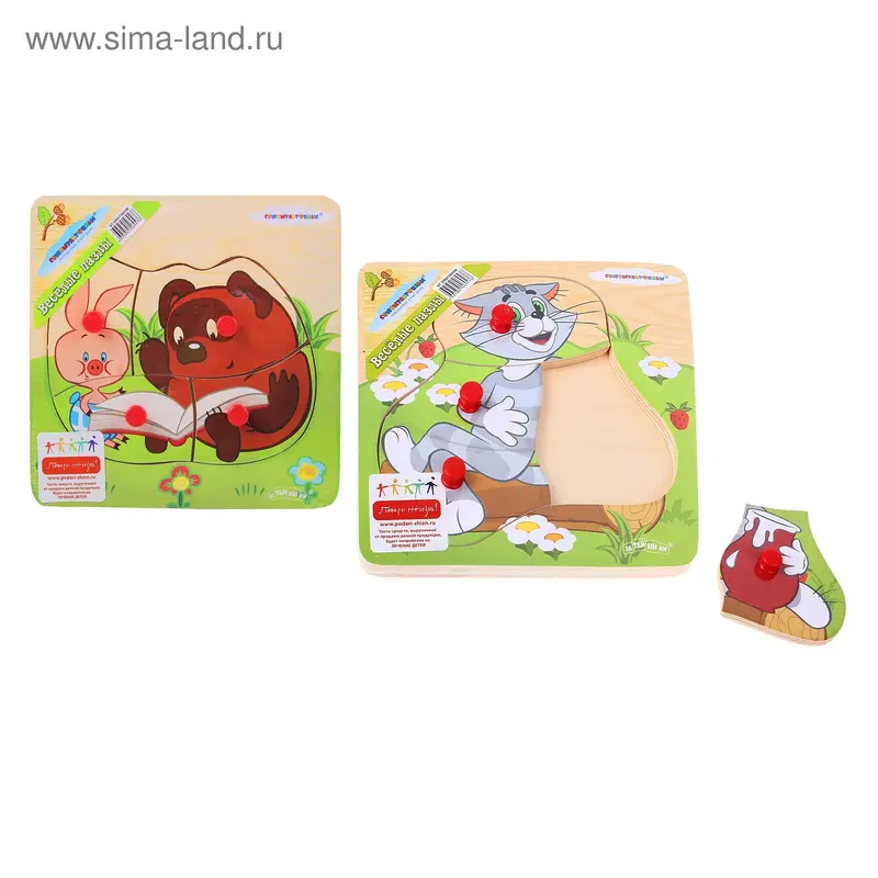Пазл "Герои мультфильмов" 4 детали