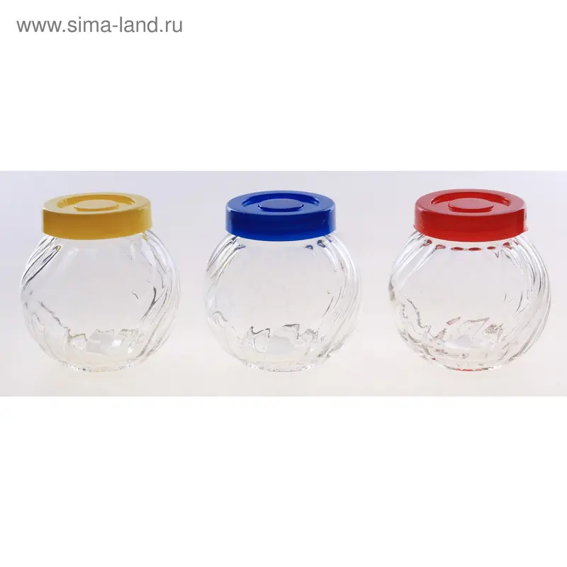 Банка для сыпучих продуктов с изгибом, 3 предмета