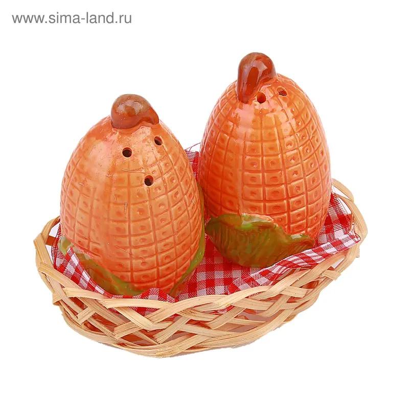 Набор для специй в корзинке "Кукуруза"