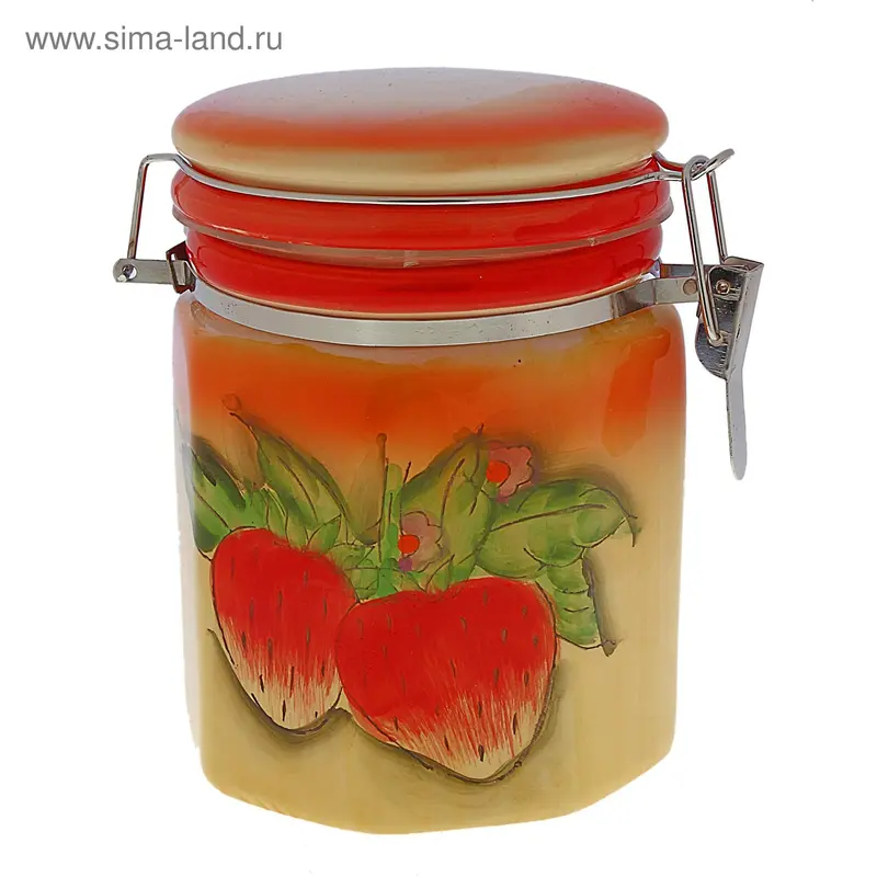 Банка для сыпучих продуктов Земляника 13*10 см