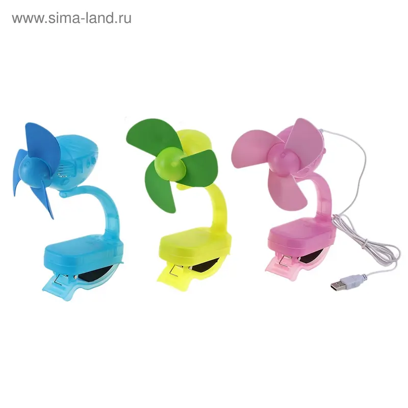 Usb вентилятор “На прищепки ”, 19*11, Пластик микс, USB, батарейки