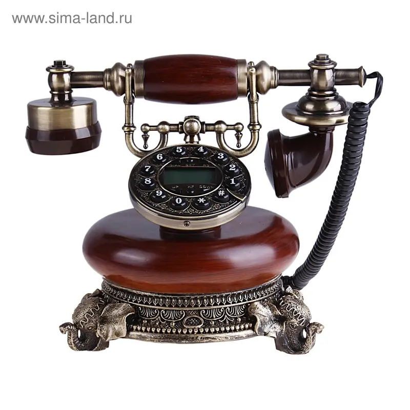 Ретротелефон круглый, на подставке, классический