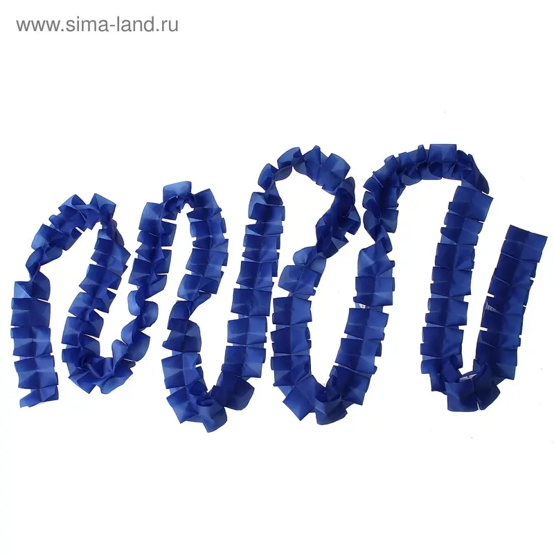 Лента-рюш на капот, шелк, цвет синий 5 см х 3 м