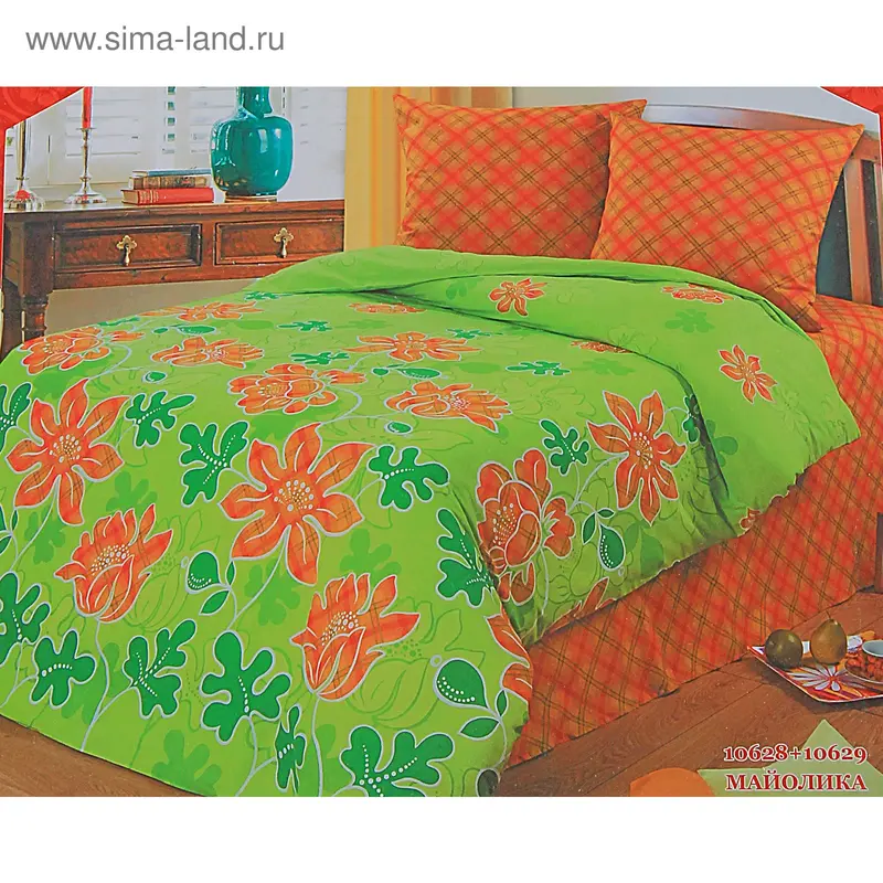 КПБ 2,0 бязь Любимый дом Майолика (прост. 180*220, подод. 215*175, 2 нав. 70*70)