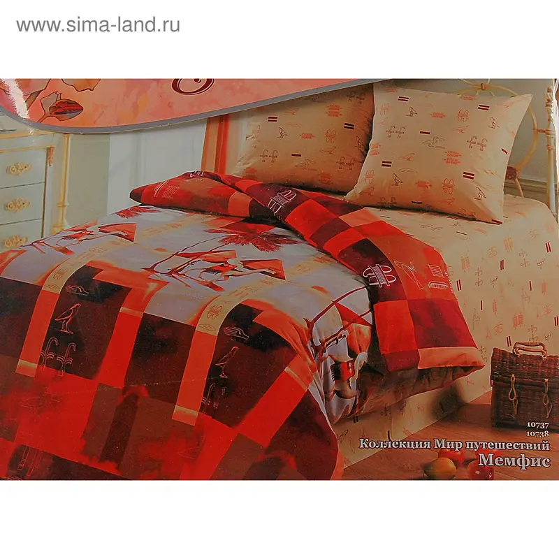 КПБ Дуэт бязь Романтика Мемфис (прост. 214*220, 2 подод. 215*143, 2 нав. 70*70)