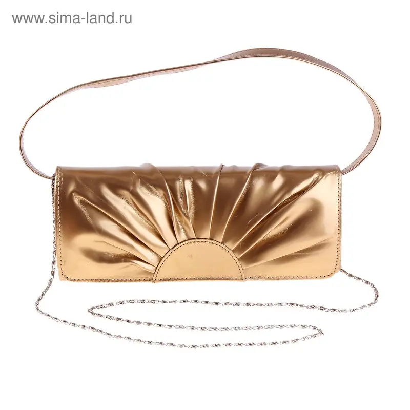 Клатч София 10*26*5см, 2 отд, ручка, цепочка, золотой