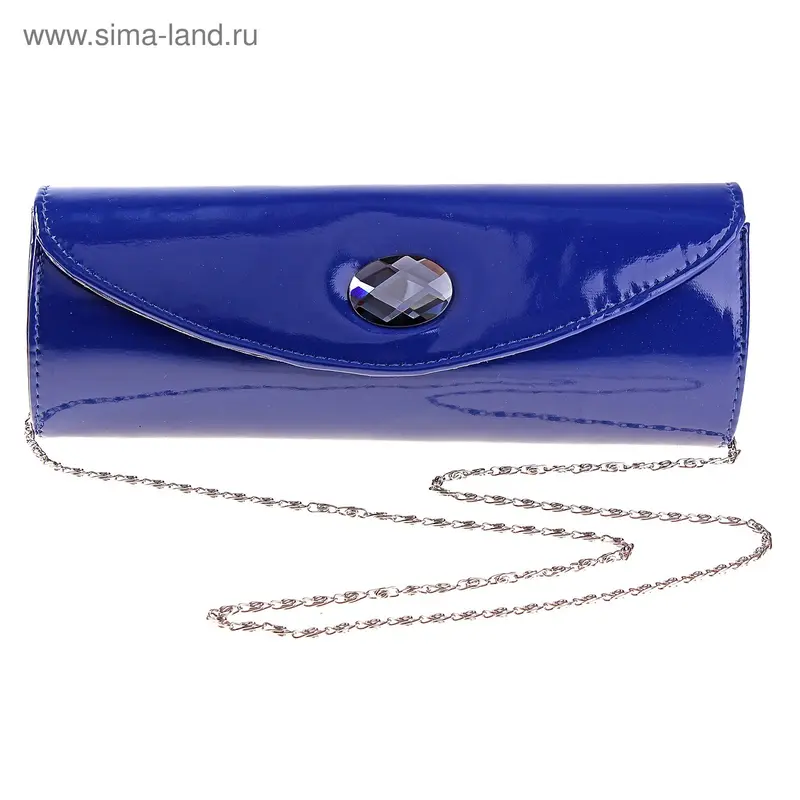 Клатч София 11*28*4,5см, 2 отд, цепочка, синий