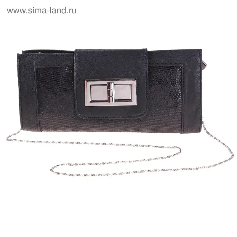 Клатч София 12*28*5см, 2 отд, цепочка, черный