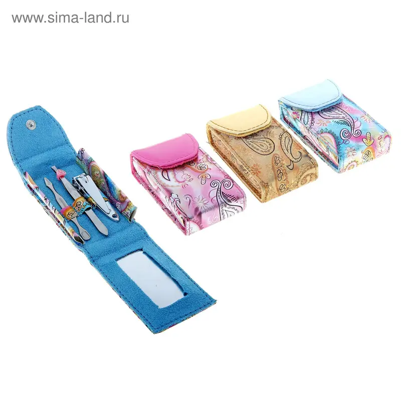 Набор маникюрный в футляре, 3 предмета, цвета МИКС