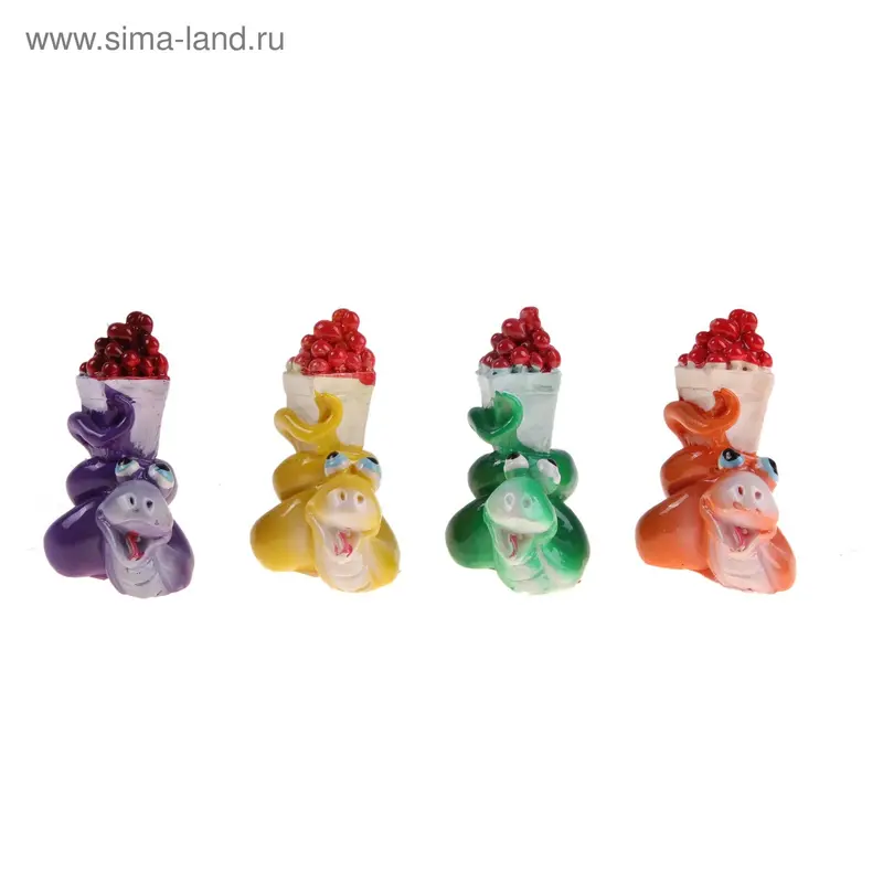 полистоун змейка лак с кульком сердечек 5*4*2,6 см