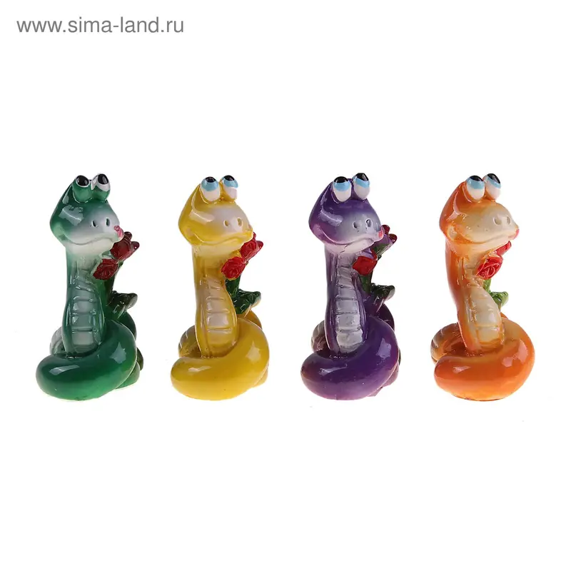 полистоун змейка лак с розочкой 5*3,5*2,2 см