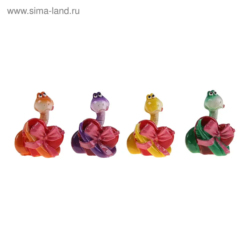 полистоун змейка лак с сердечком в банте 5,2*4*2,5 см