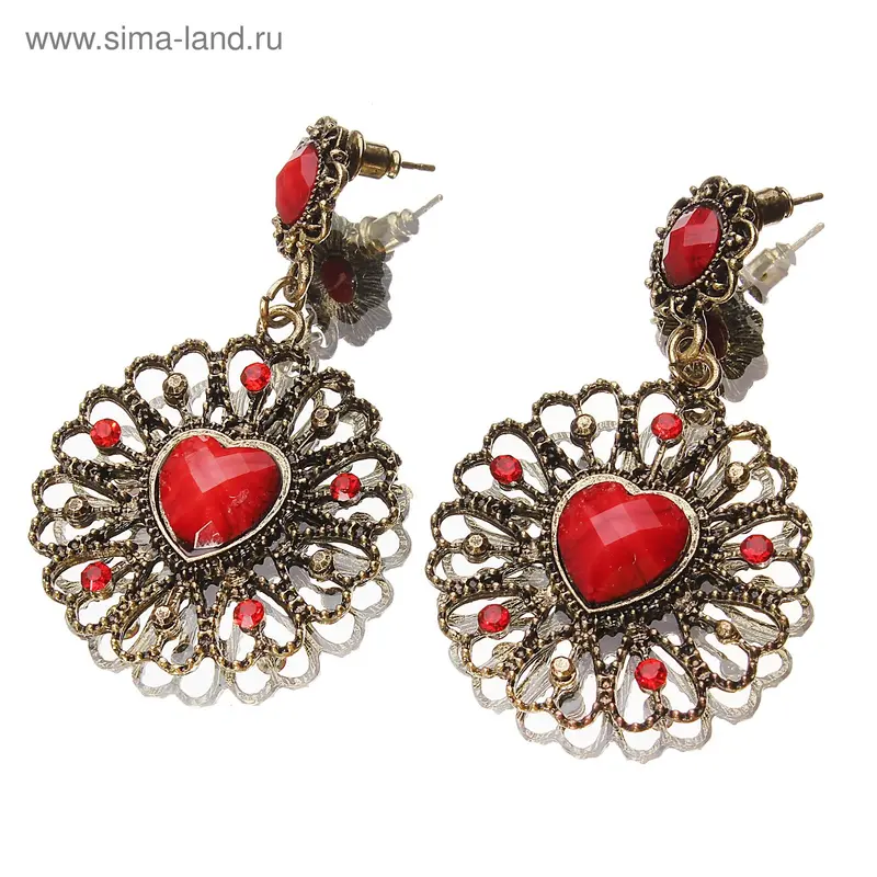 Серьги «Ажурное сердце»