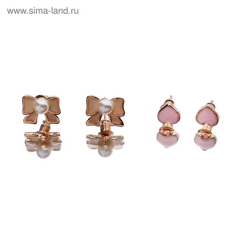 Серьги (набор 2пары), цвет МИКС