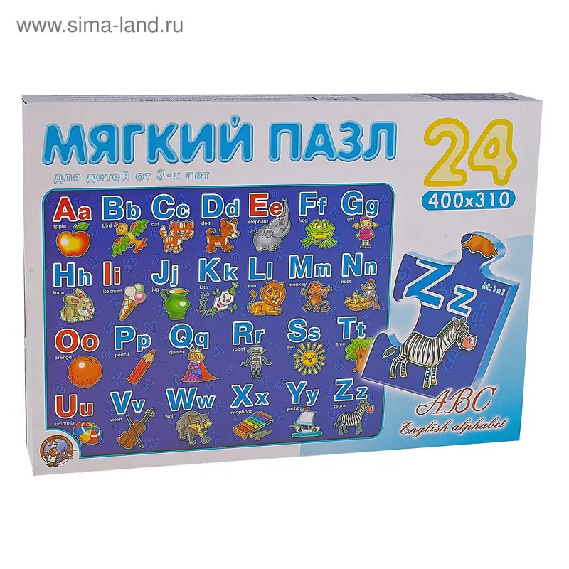 Мягкий пазл «ABC» английский, 24 детали, в коробке