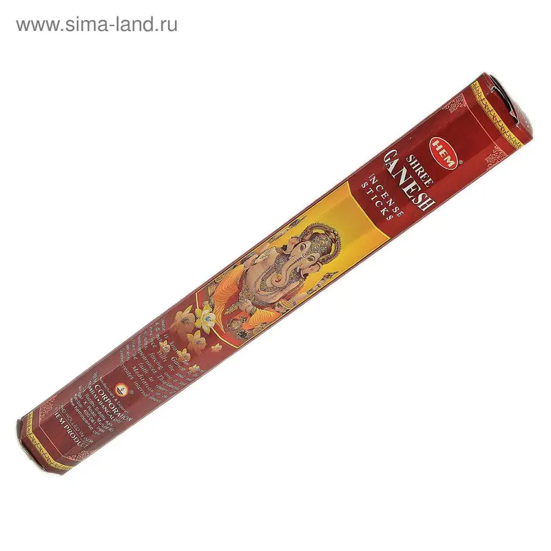 Благовония "HEM Shree Ganesh" (Ганеша), шестигранник, 20 палочек