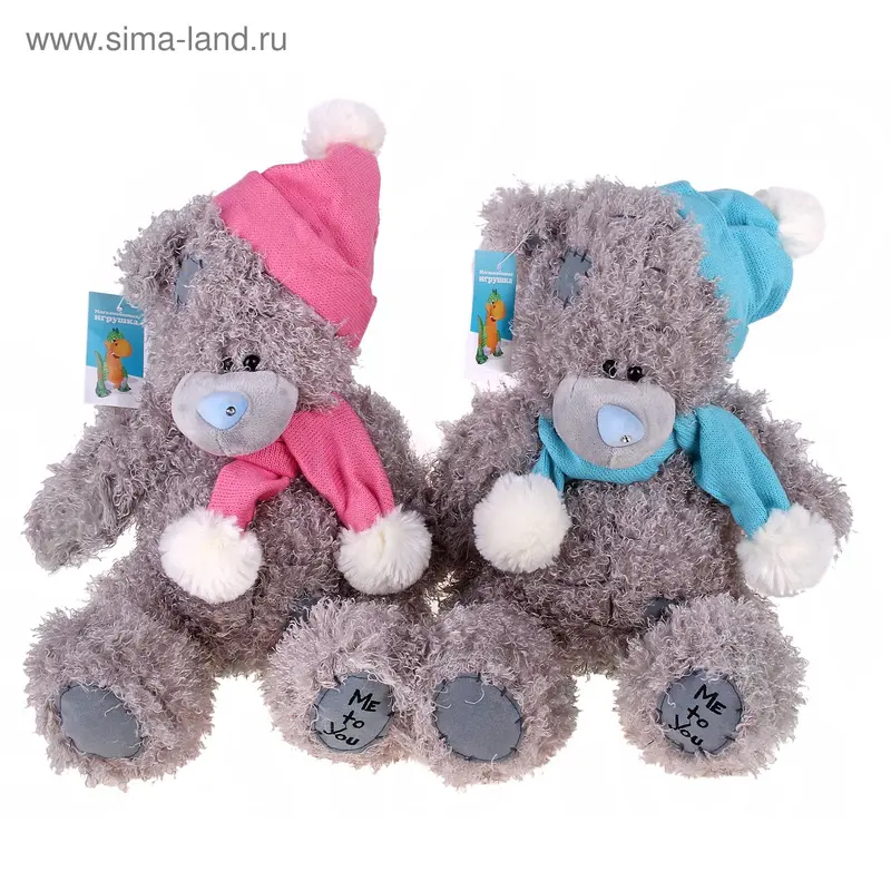 м медведь в шапке и шарфе № 4 35см 052/865 микс