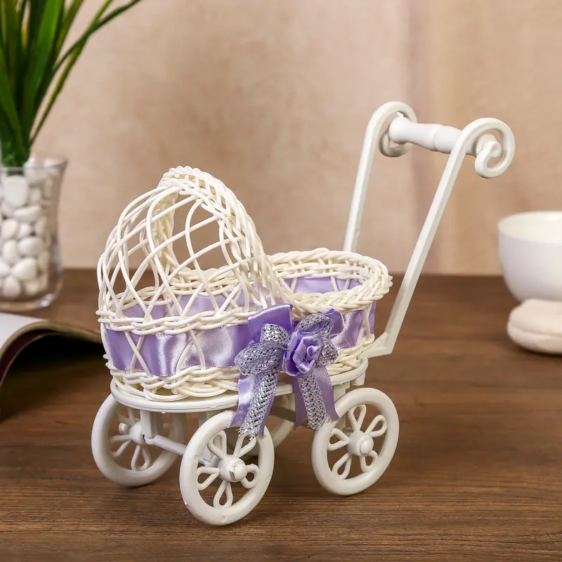 Корзина декоративная "Коляска" МИКС 17,5х21х9 см