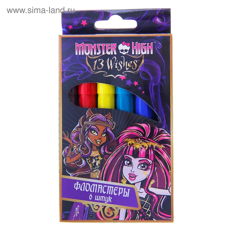 Фломастеры 6цв Мonster Нigh