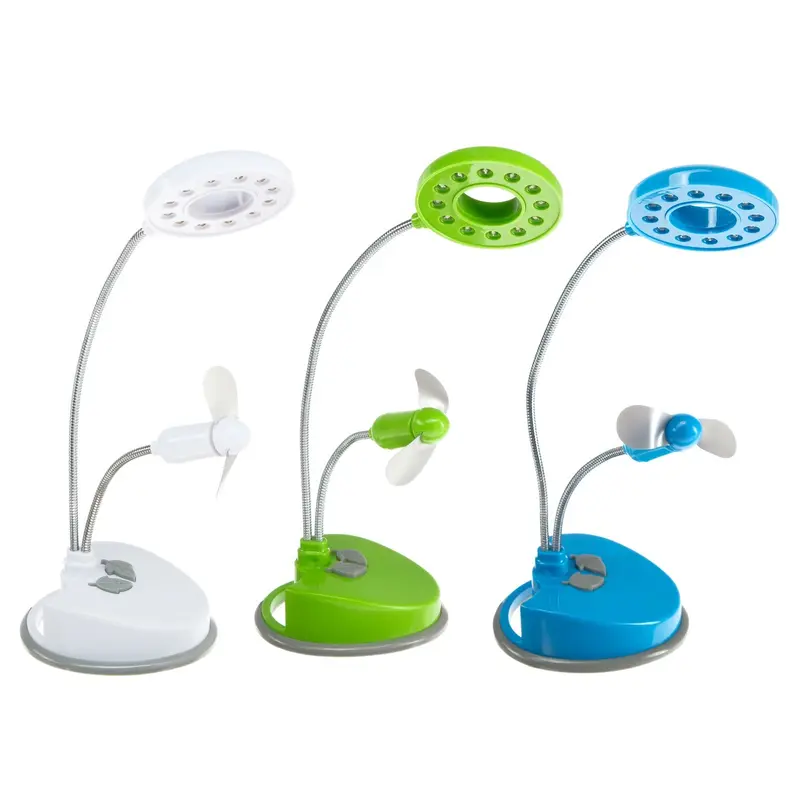 USB светильник LuazON, вентилятор, 12 LED, USB, МИКС