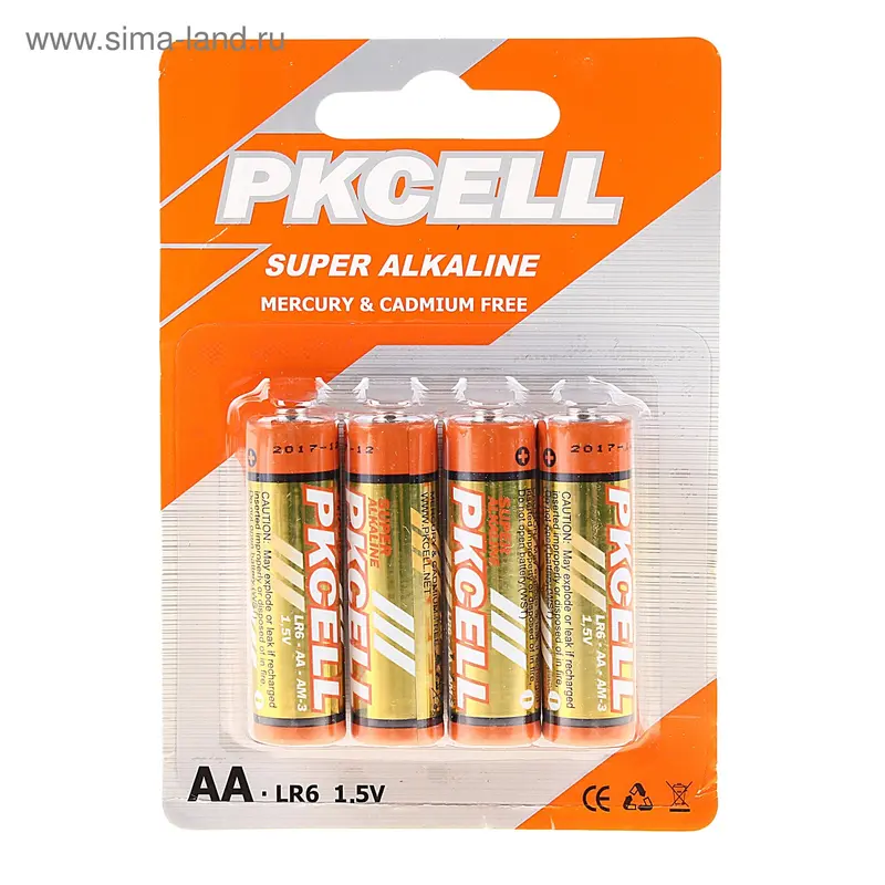Батарейка PKCELL, LR6 цена за 1 шт Alcaline, пальчиковая AA 1.5 V, 350 Mha