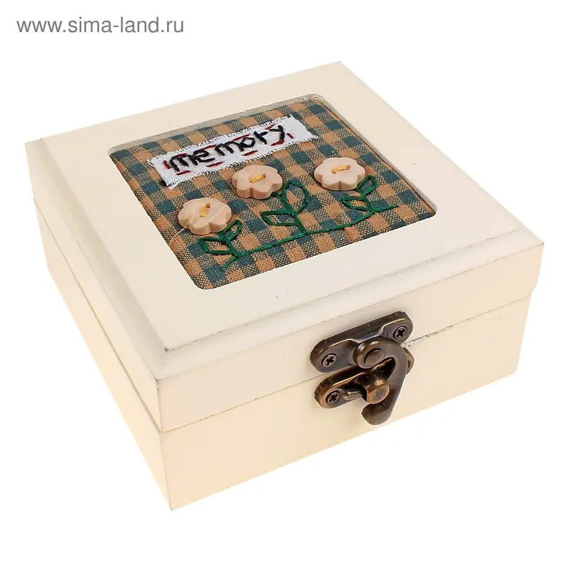 шкатулка дерево цветы квадратная 11*11*5,5см
