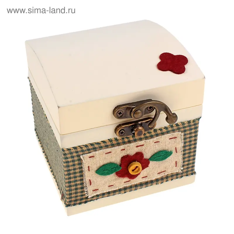 шкатулка дерево цветы квадратная 10*10*9,5см