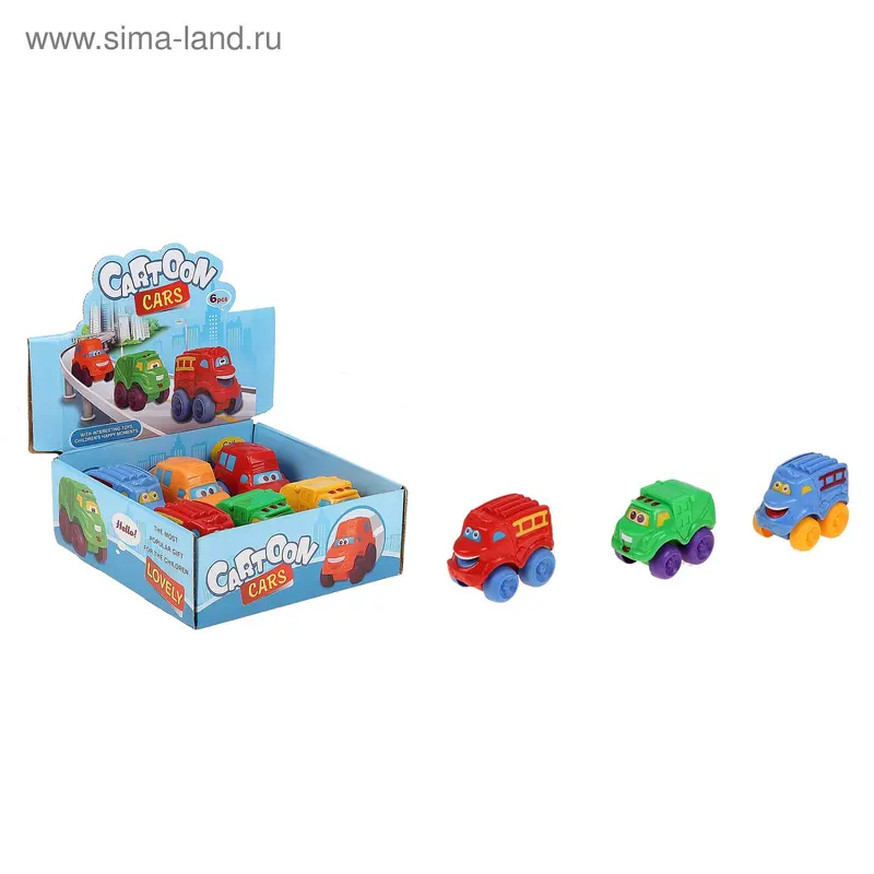 Машина инерционная с глазками, 6 шт, в коробке