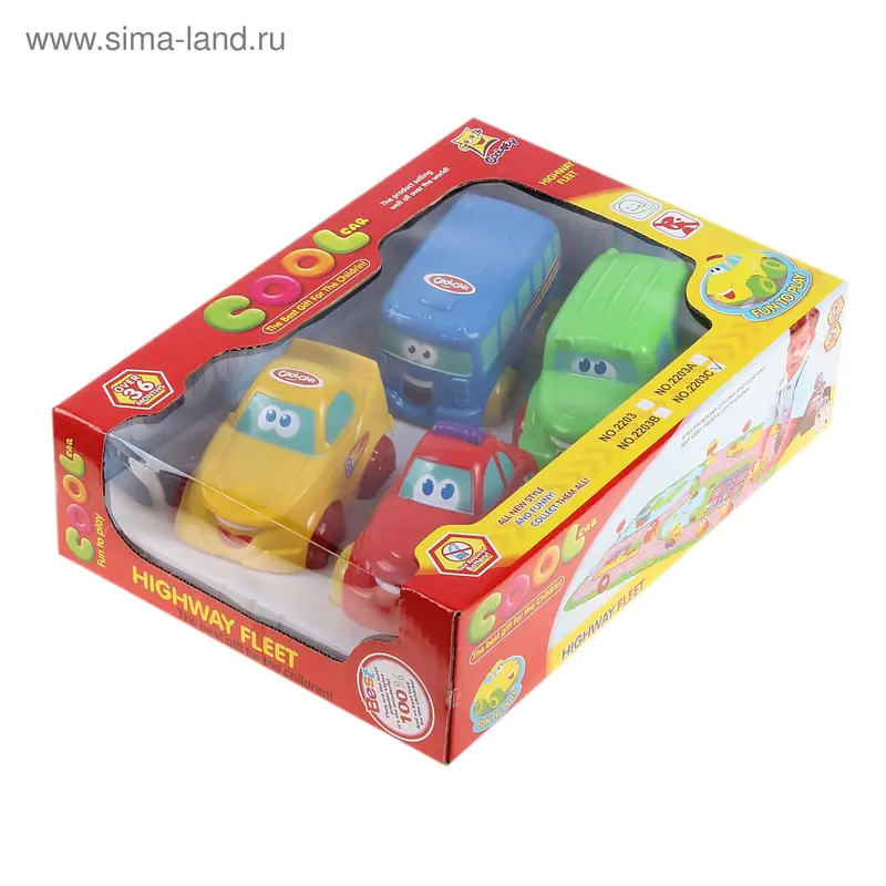 Машинка мини, набор 4 шт, в коробке