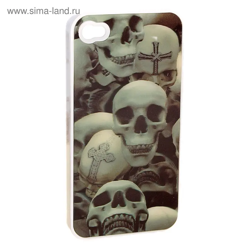 Крышка для телефона Apple iPhone 4G/4GS, с рисунком 3D, "Черепа", пластик