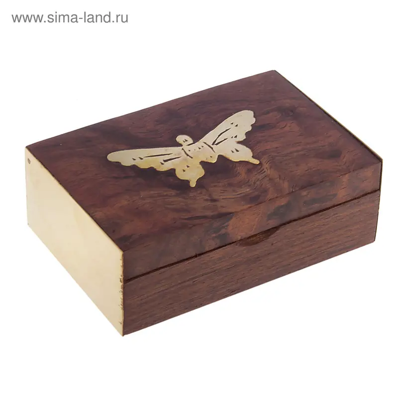 шкатулка дерево бабочка маленькая 1х5,5х3,5см
