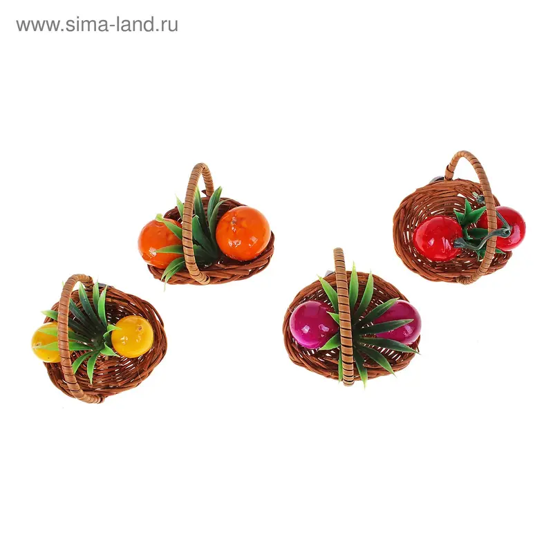 Магнит "Корзинка с фруктами" 7,5×7 см