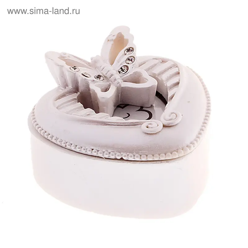Шкатулка малая "Бабочка" стразы 3х3,5х3 см