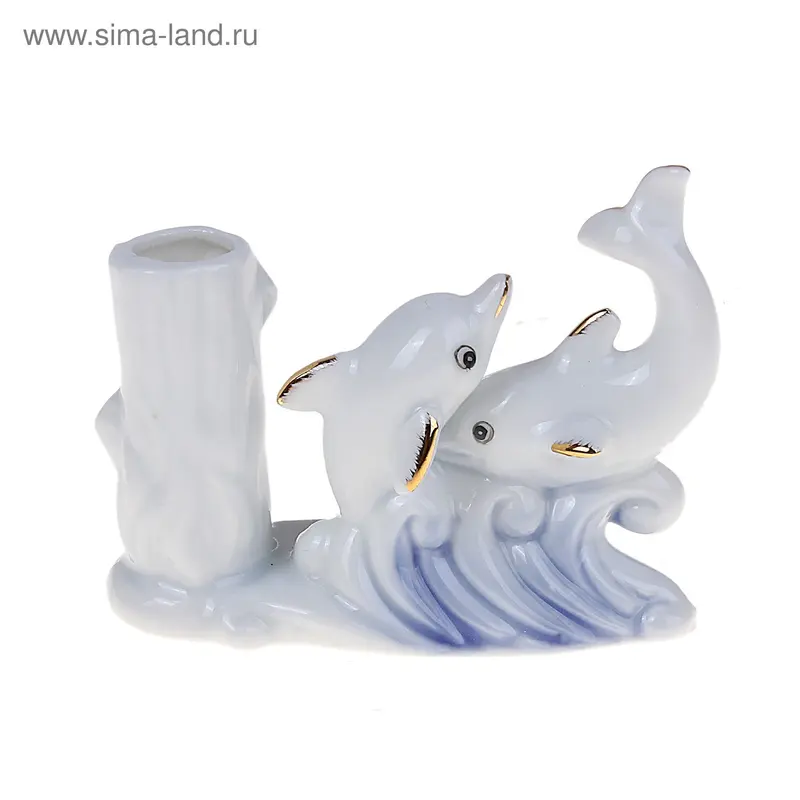 Сувенир-карандашница "Дельфины" 8×5×2 см