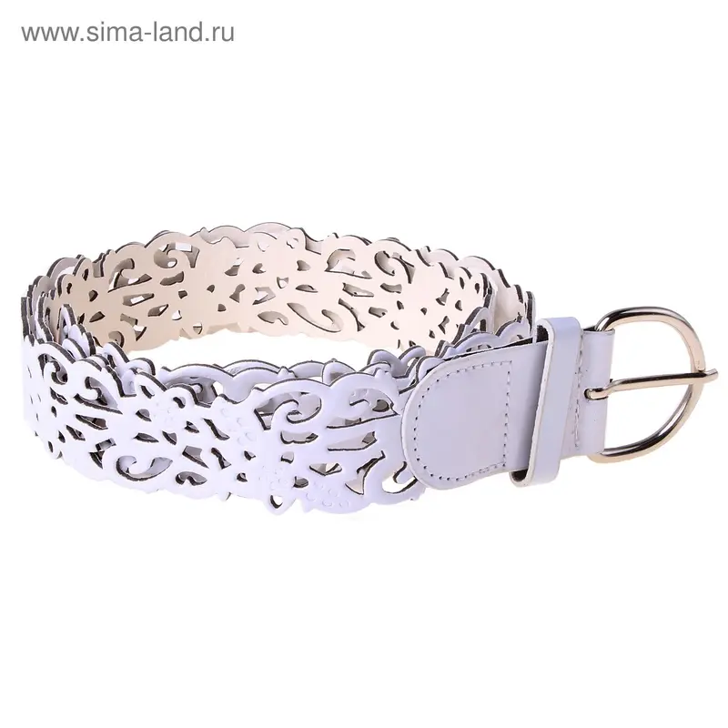 Ремень женский, с вырубкой, белый
