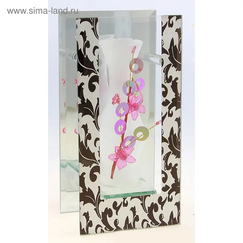 ваза стекло Калипсо кант узор 22*10 см