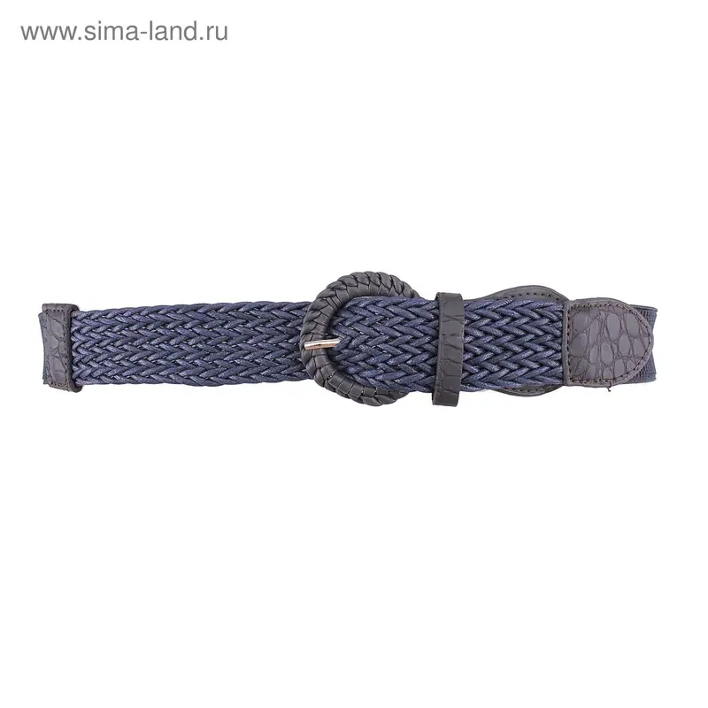 Ремень жен 07-07-07-01 Резинка 4*85см, плетение, синий