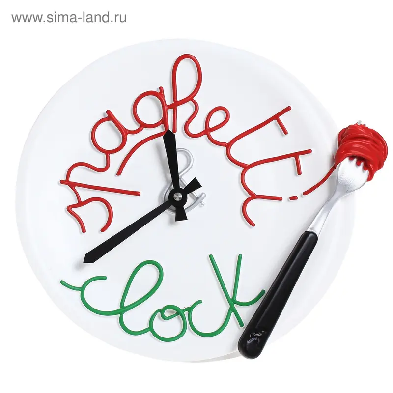 часы настенные "Обед паста" красный/зеленый