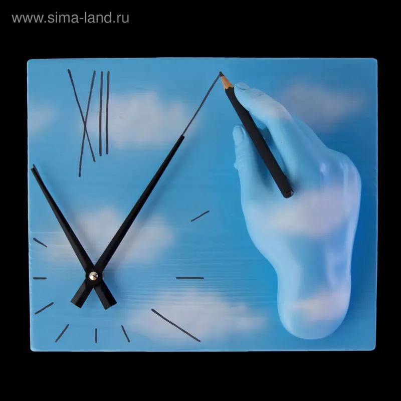 Часы настенные "Ручная работа" с облачным фоном, 26 × 21 × 10 см