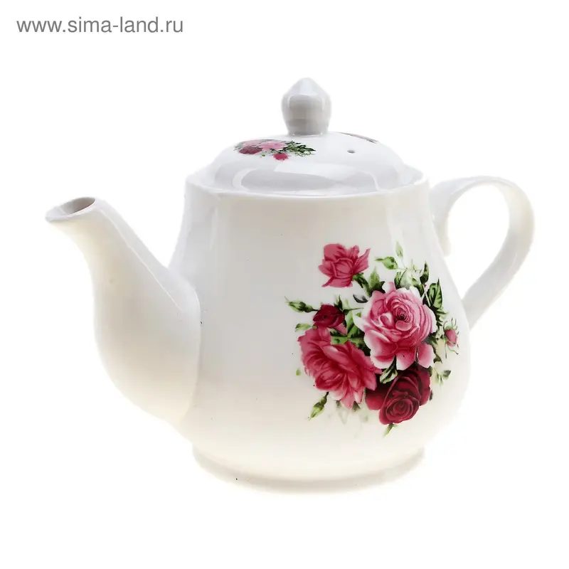 Чайник керамика розовый куст