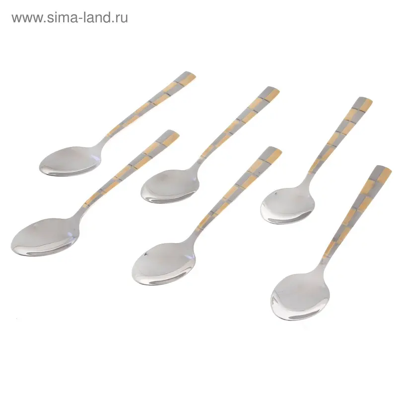 Набор ложек чайных 15 см "Шашки", 6 шт