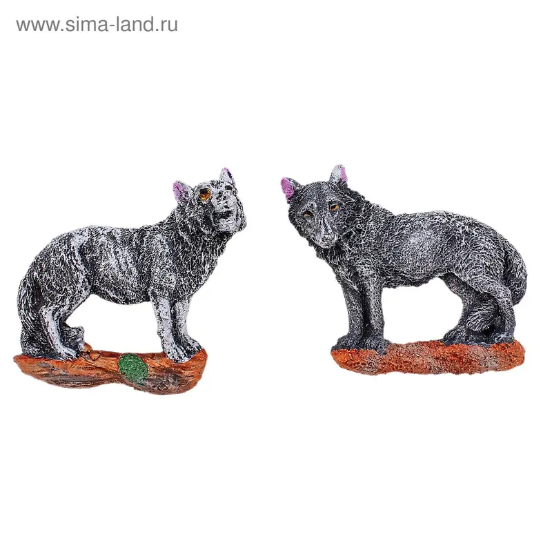 Магнит "Волк серебро" 7,5×7 см