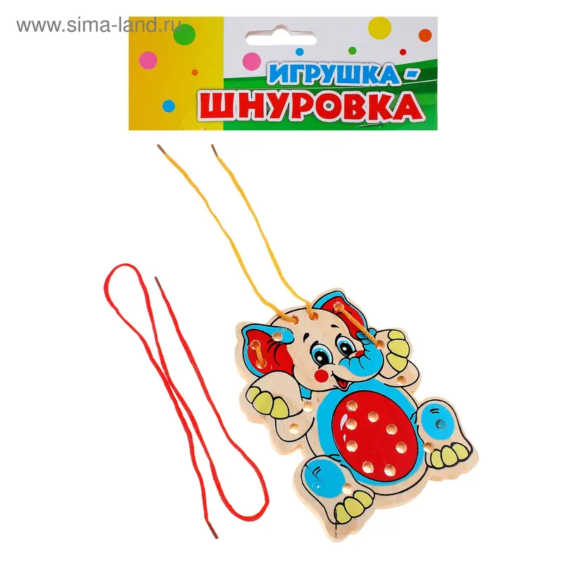 Шнуровка "Слоненок" + 2 шнурочка